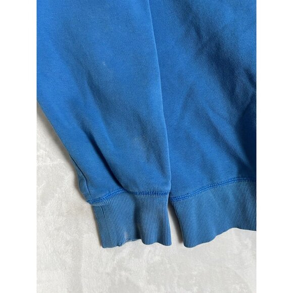 Vintage Nike Hoodie Sweatshirt Size L Blue Embroidered Spell Out Y2K Stain Faded - Picture 12 of 12